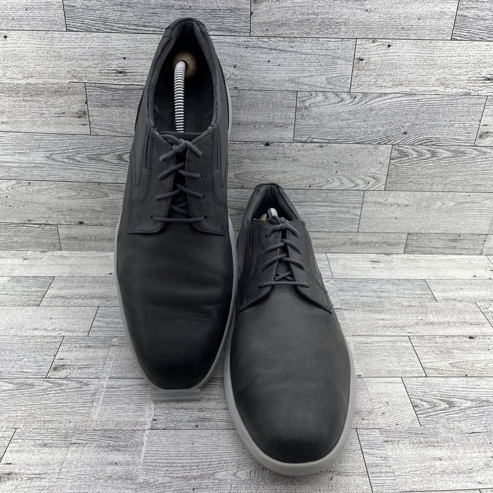 Rockport Total Motion Gray Leather Plain Toe Sneaker Shoes Men Size 11